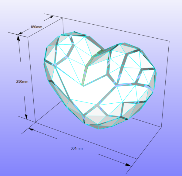 papercraft origami 3D cœur