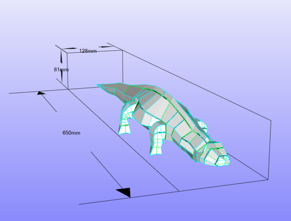 papercraft origami 3D dragon du komodo lezard