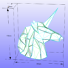 papercraft origami 3D tête de licorne
