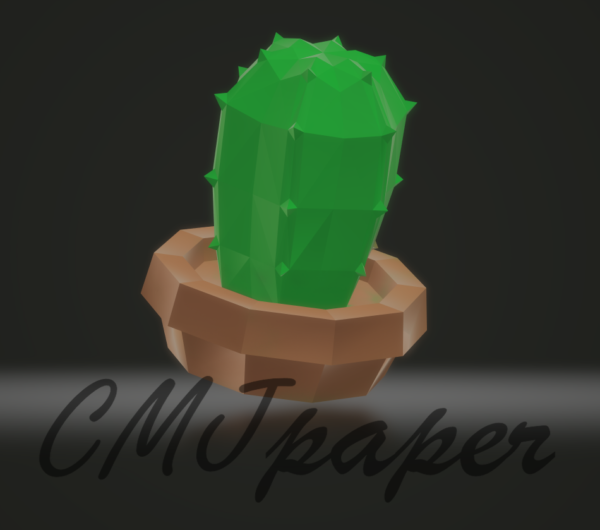 papercraft origami 3D cactus