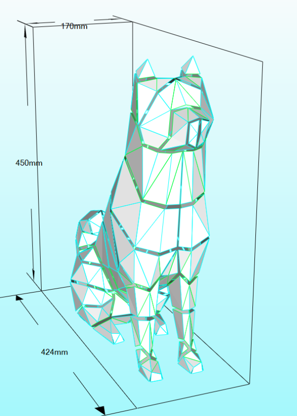 papercraft origami 3D chien