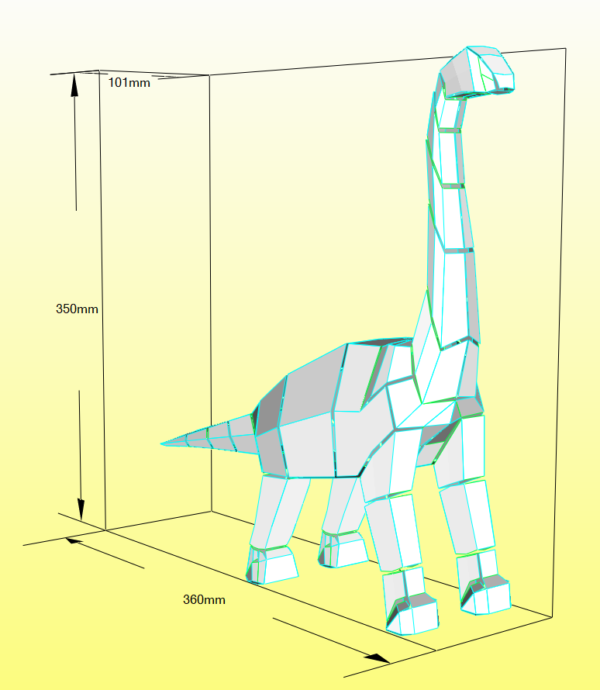 papercraft origami 3D dinosaure diplodocus