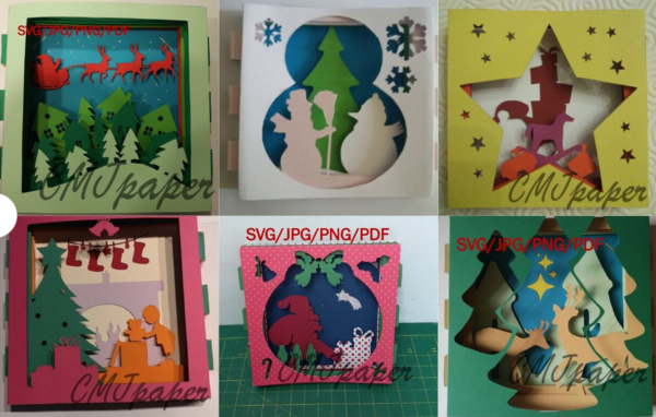 carte kirigami noël papier découpé