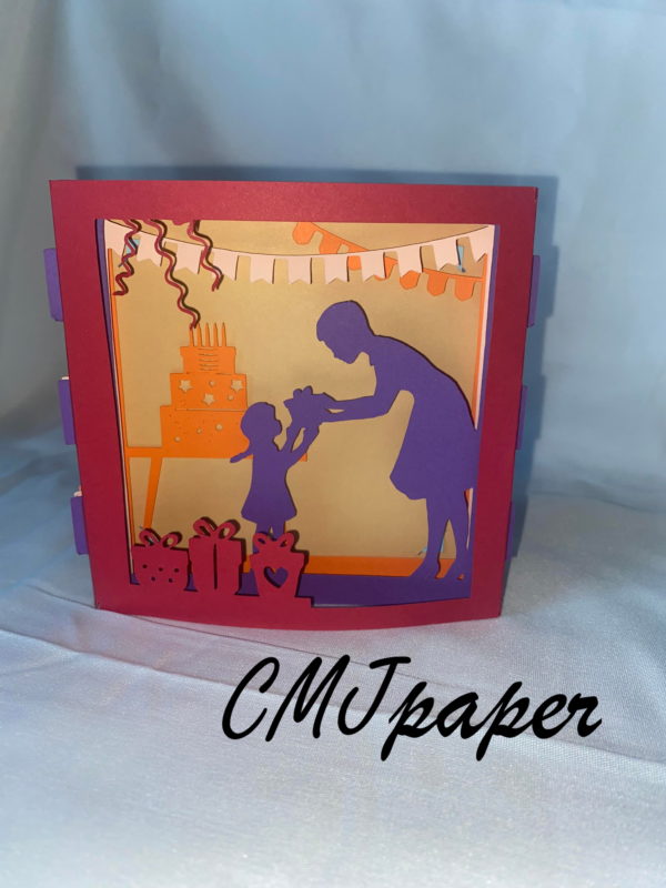 carte kirigami anniversaire fillette papier découpé