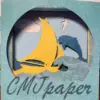 carte kirigami bateau papier découpé