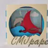 carte kirigami bateau papier découpé
