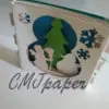 carte kirigami bonhomme de neige papier découpé