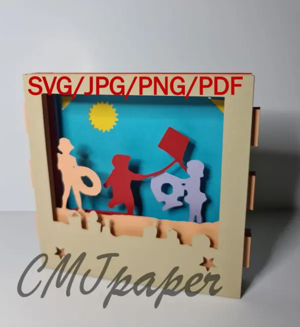 carte kirigami cerf volant papier découpé
