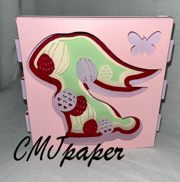 carte kirigami pâques silhouette lapin papier découpé