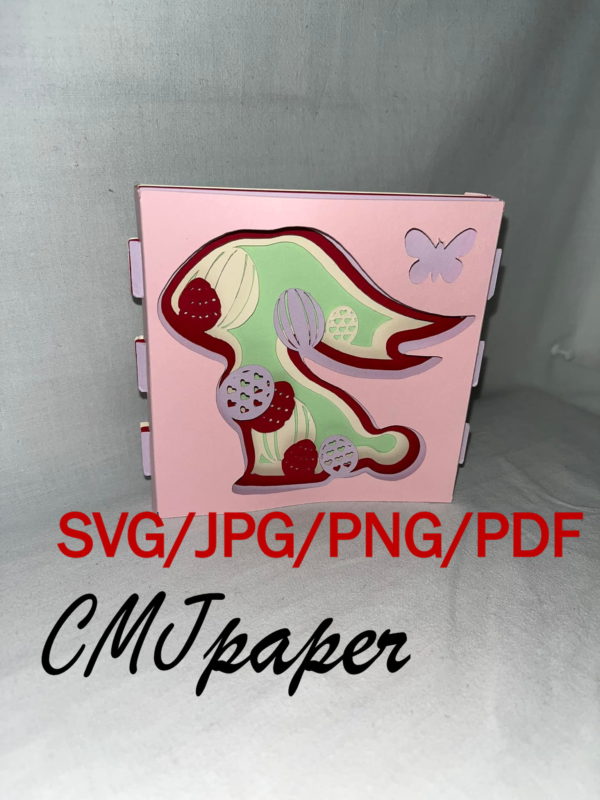 carte kirigami pâques silhouette lapin papier découpé