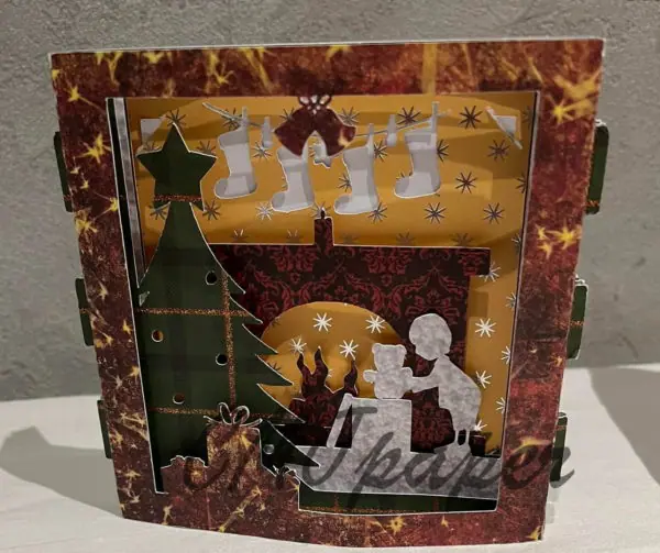 carte kirigami matin de noël papier découpé