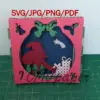 carte kirigami père noël papier découpé