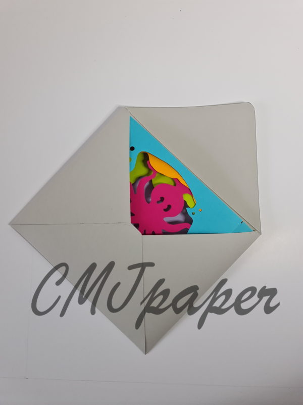 carte kirigami pieuvre papier découpé
