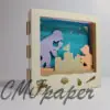 carte kirigami plage papier découpé