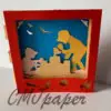 carte kirigami plage papier découpé