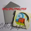 carte kirigami surf papier découpé