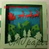 carte kirigami traineaux papier découpé