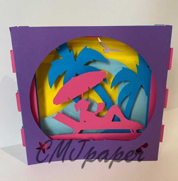 carte kirigami transat papier découpé