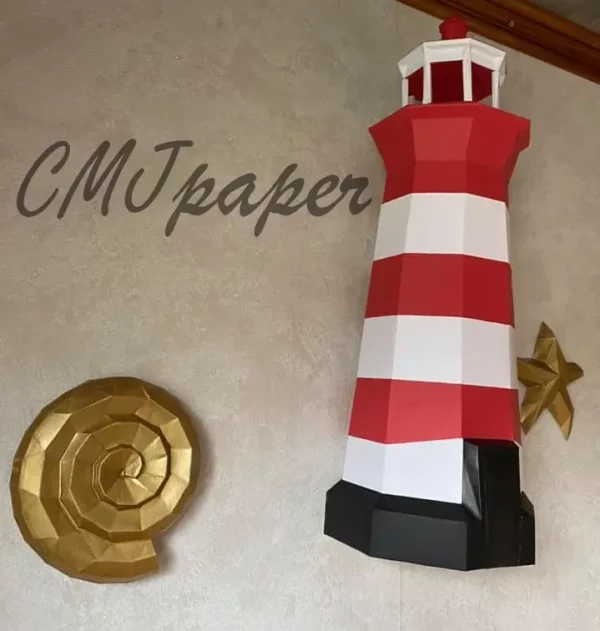 PAPERCRAFT PHARE coquillage étoile de mer MURAL – Image 14