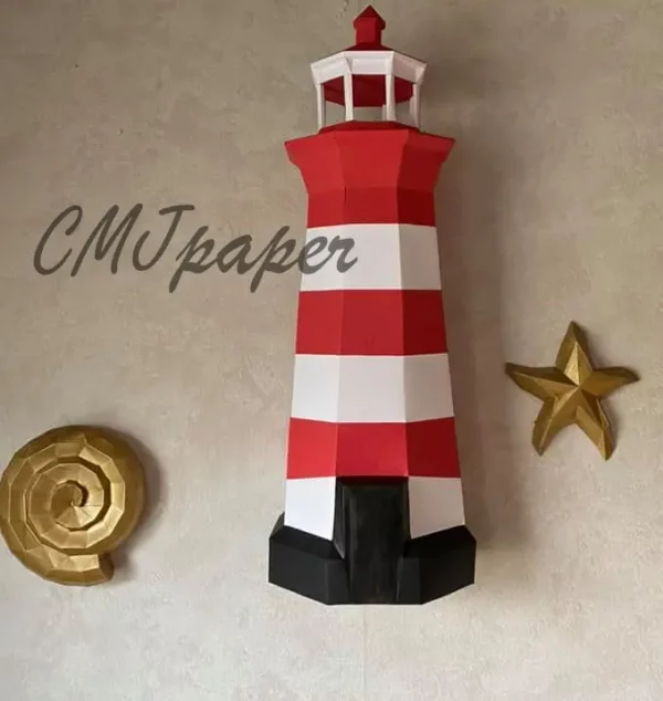 PAPERCRAFT PHARE coquillage étoile de mer MURAL